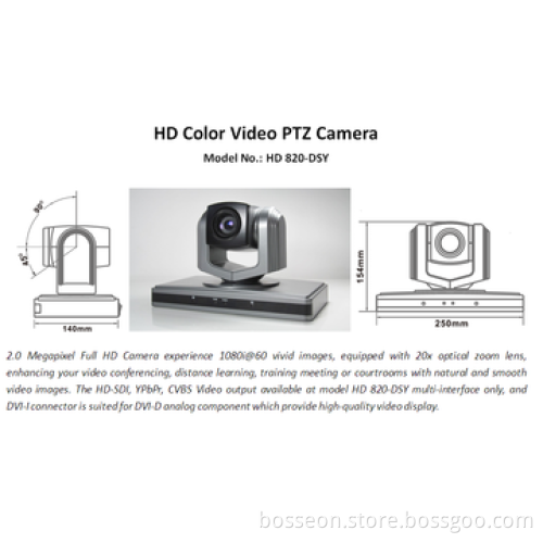 HD PTZ Video Conference Camera with VISCA Support Skype